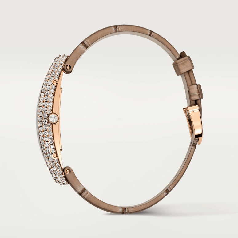 Cartier,Baignoire 47x21mm,47x21mm,Rose Gold,Silver,Handwound,38hours,In-house Caliber,WJBA0006