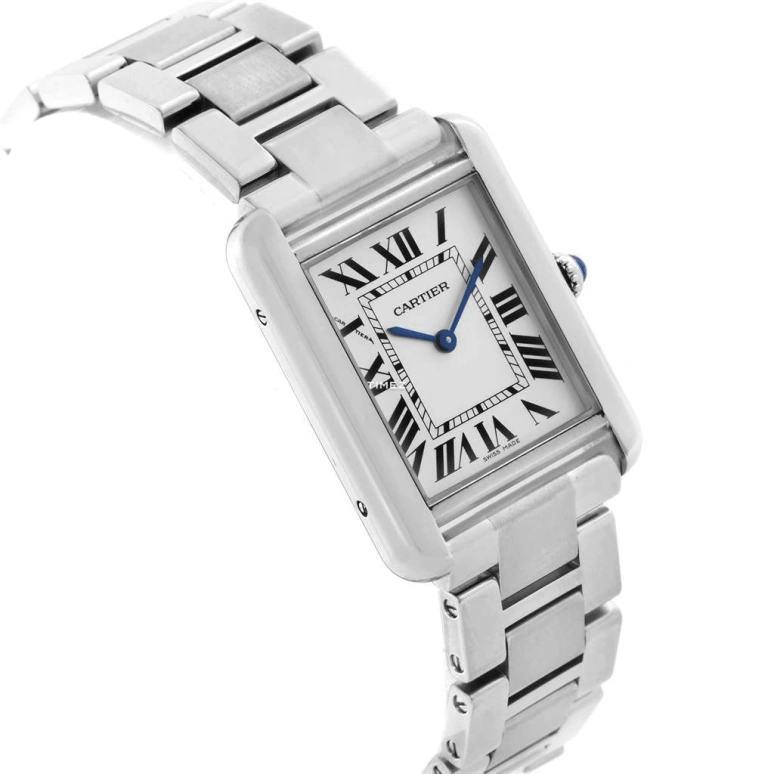 Cartier,Tank 31x24.40mm,31x24.40mm,Stainless Steel,Silver,Quartz,In-house Caliber,Sapphire,Crystal Glass,W5200013