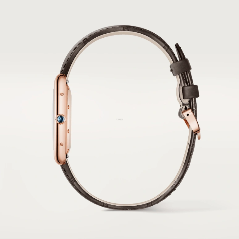 Cartier,Tank 38.10x27.75mm,38.10x27.75mm,Rose Gold,Silver,Automatic,In-house Caliber,Sapphire,Crystal Glass,WGTA0346