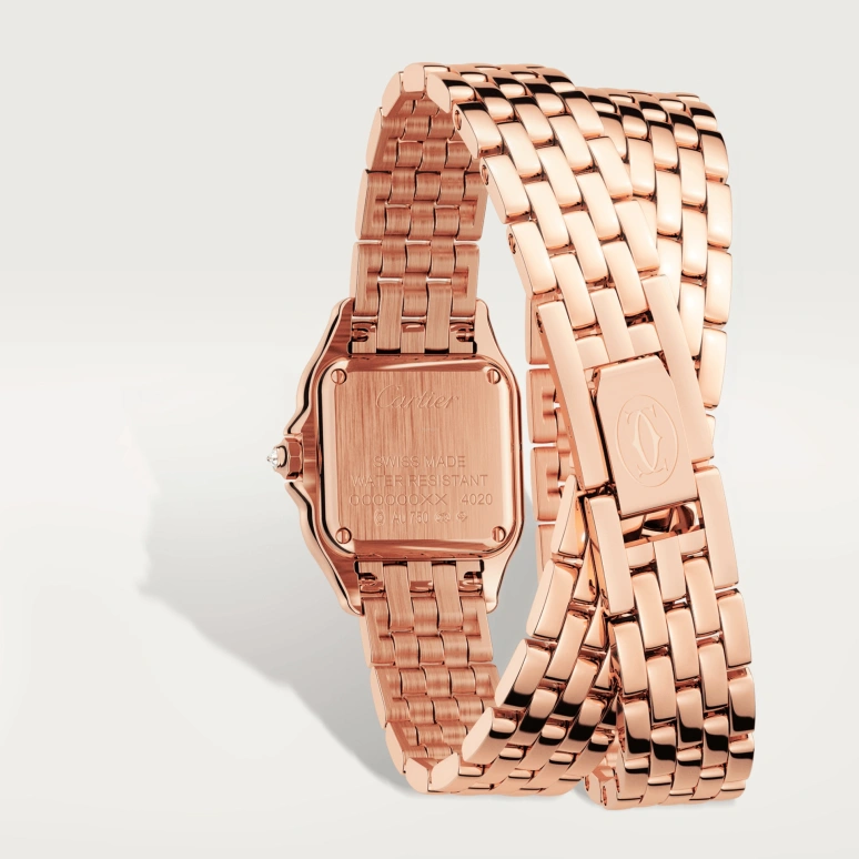 Cartier,Panthère de Cartier 22x30mm,22x30mm,Rose Gold,Silver,Quartz,Sapphire,Crystal Glass,Square,WJPN0014