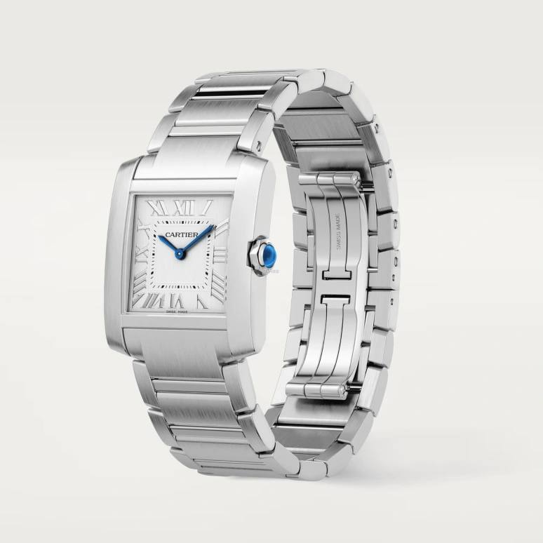 Cartier,Tank 32x27mm,32x27mm,Stainless Steel,Silver White,Quartz,Sapphire,Crystal Glass,Square,WSTA0105