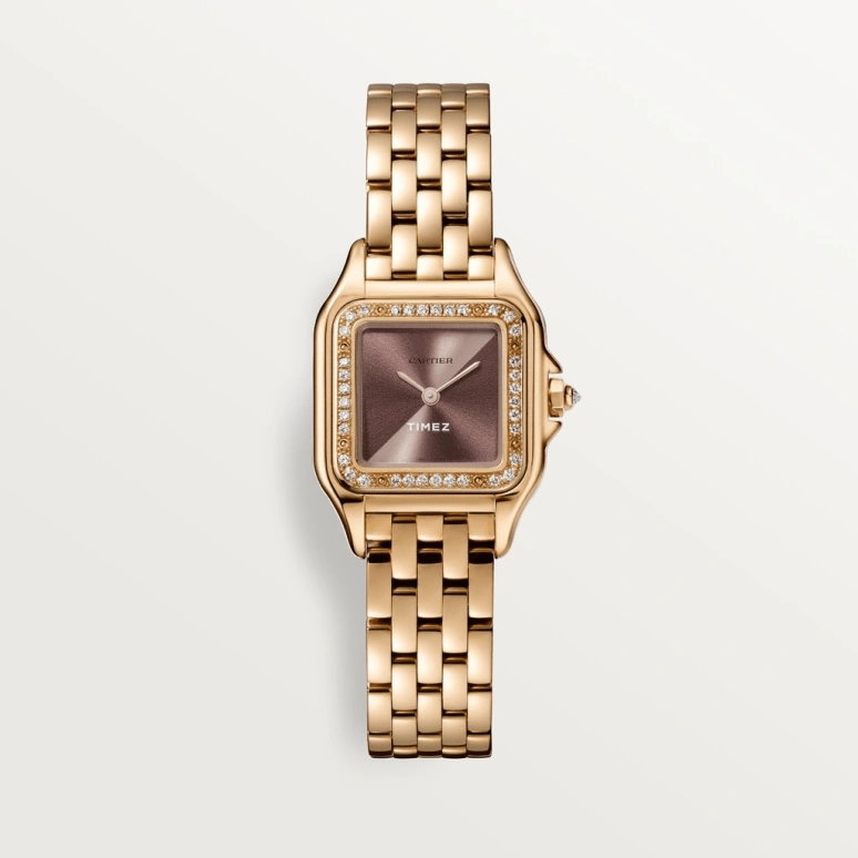 Cartier,Panthère de Cartier 22x30mm,22x30mm,Rose Gold,Purple Red,Gradient,Brown,Quartz,Sapphire,Crystal Glass,Square,WJPN0035