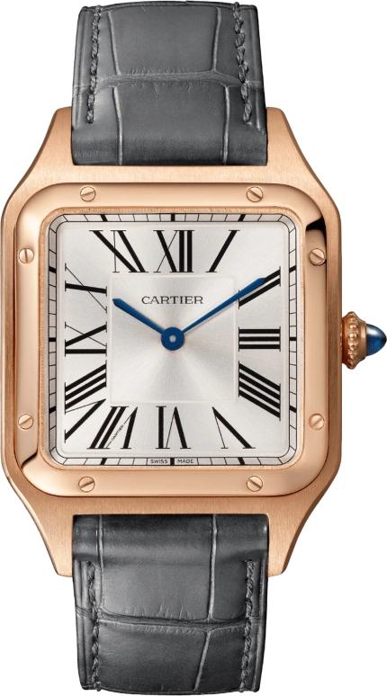 Cartier,Santos de Cartier 43.50x31.40mm,43.50x31.40mm,Rose Gold,Silver,Quartz,Sapphire,Crystal Glass,Square,WGSA0021