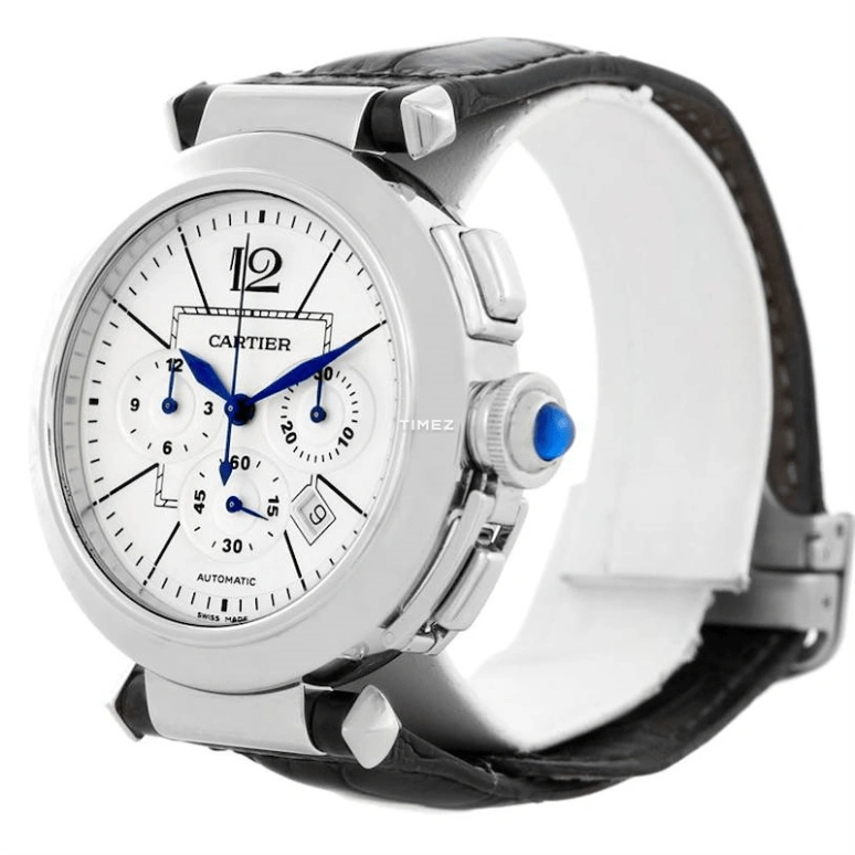Cartier,Pasha de Cartier 42mm,42mm,Stainless Steel,Silver,Quartz,Chronograph,Day,W3108555