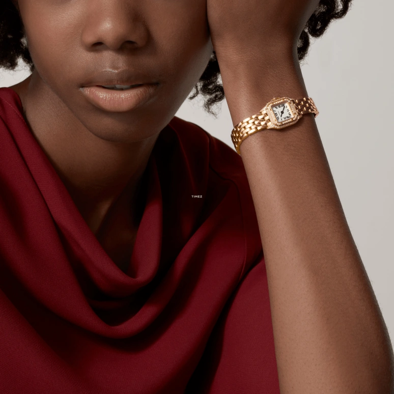 Cartier,Panthère de Cartier 25x20mm,25x20mm,Rose Gold,Silver,Quartz,Sapphire,Crystal Glass,Square,WJPN0045