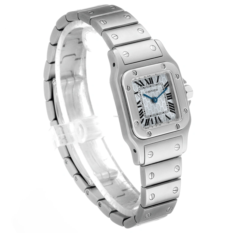 Cartier,Santos de Cartier 24mm,24mm,Stainless Steel,Blue,Quartz,Sapphire,Crystal Glass,Square,W20064D6
