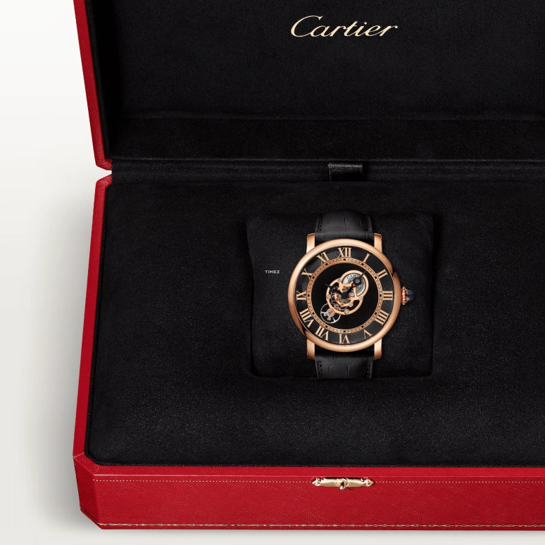 Cartier,Rotonde de Cartier 43.50mm,43.50mm,Rose Gold,Silver,Black,Handwound,Tourbillon,50hours,WHRO0081