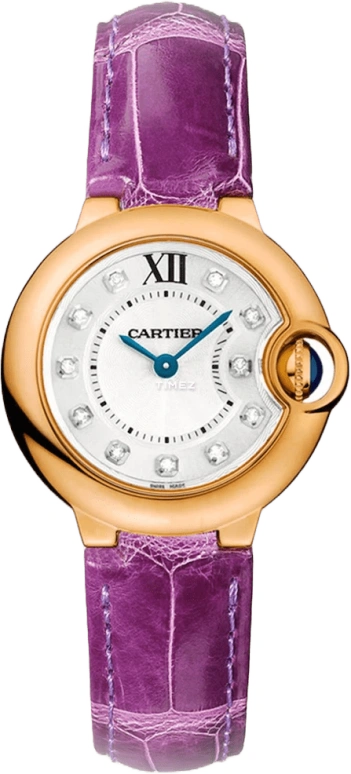 Cartier,Ballon Bleu de Cartier 28mm,28mm,Rose Gold,White,Quartz,Sapphire,Crystal Glass,Round,WJBB0019