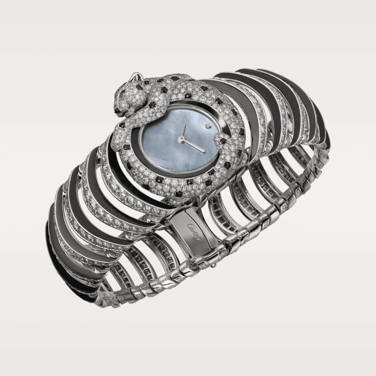Cartier,High Jewelry Watches ,White Gold,Silver,Handwound,In-house Caliber,Sapphire,HPI01024
