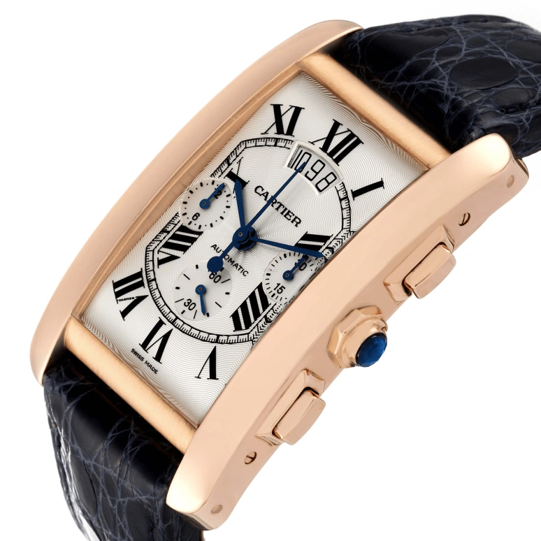 Cartier,Tank 31x52mm,31x52mm,Rose Gold,White,Automatic,Chronograph,Day,W2610751