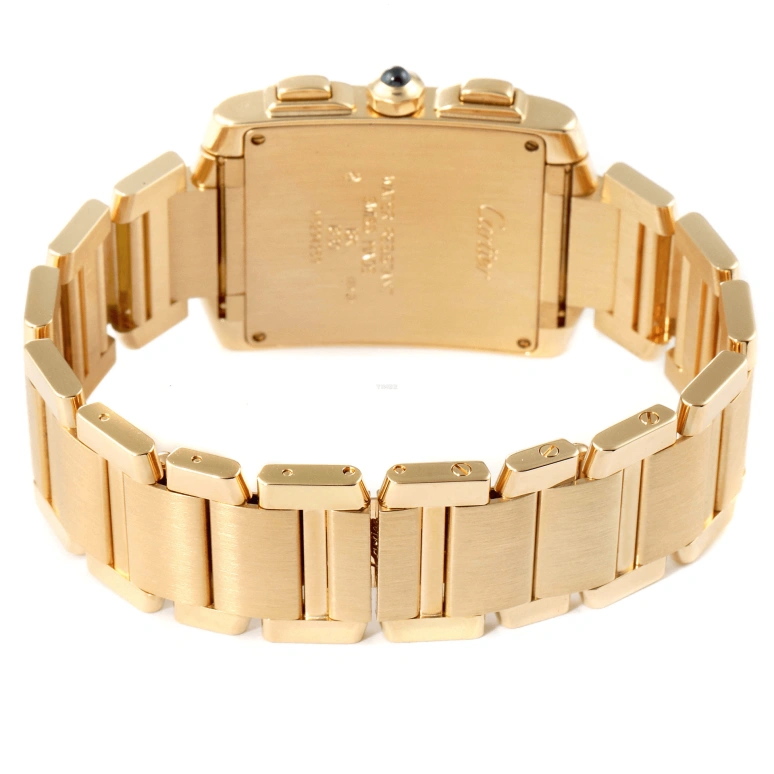 Cartier,Tank 31x36mm,31x36mm,Yellow Gold,White,Quartz,Chronograph,Day,W50005R2
