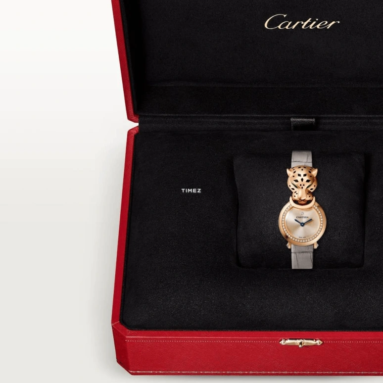Cartier,Panthère Jewelry Watches 23.60mm,23.60mm,Rose Gold,Quartz,Sapphire,Crystal Glass,Other,HPI01379