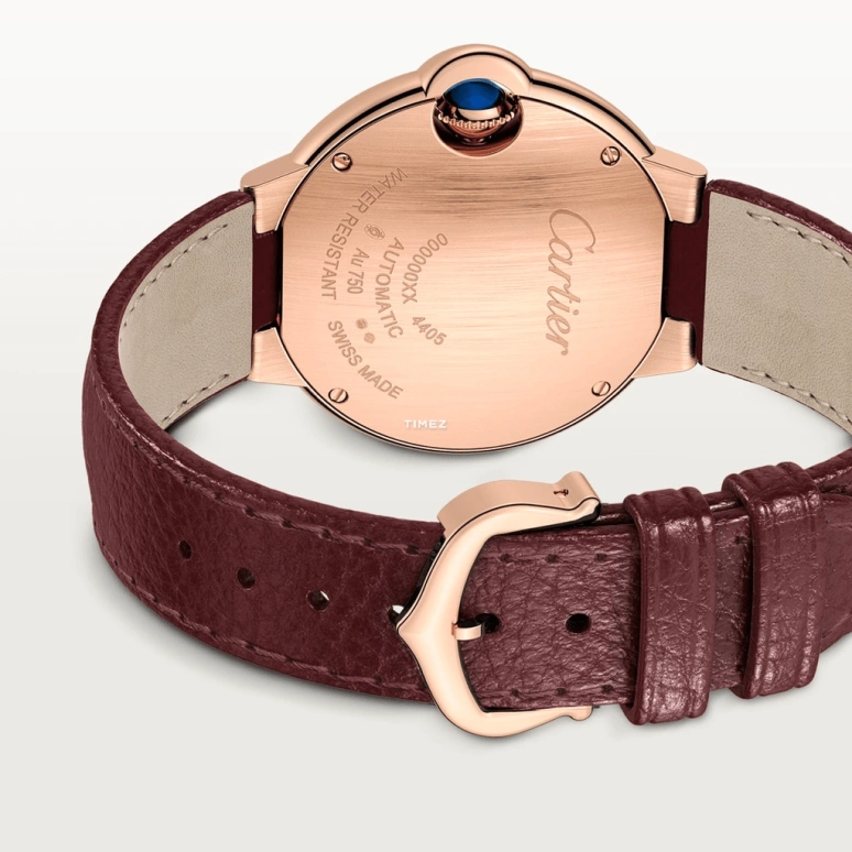 Cartier,Ballon Bleu de Cartier 33mm,33mm,Rose Gold,Silver,Automatic,Sapphire,Crystal Glass,Round,WJBB0084