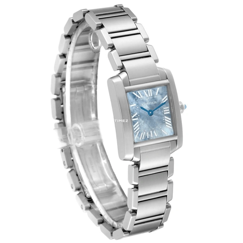 Cartier,Tank 25.35x20.30mm,25.35x20.30mm,Stainless Steel,Blue,Quartz,Sapphire,Crystal Glass,Square,W51034Q3