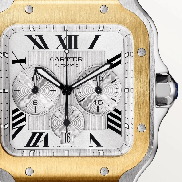 Cartier,Santos de Cartier 43.30x51.30mm,43.30x51.30mm,Stainless Steel,Luminous,Automatic,48hours,In-house Caliber,W2SA0008