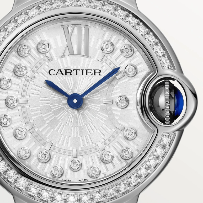 Cartier,Ballon Bleu de Cartier 28mm,28mm,Stainless Steel,Silver,Quartz,Sapphire,Crystal Glass,Round,W4BB0034