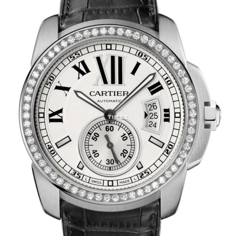 Cartier,Calibre de Cartier 42mm,42mm,White Gold,Silver White,Automatic,48hours,In-house Caliber,WF100003