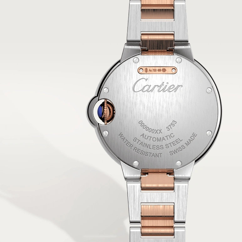 Cartier,Ballon Bleu de Cartier 33mm,33mm,Stainless Steel,Rose Gold,Silver,Automatic,Sapphire,Crystal Glass,Round,W2BB0032