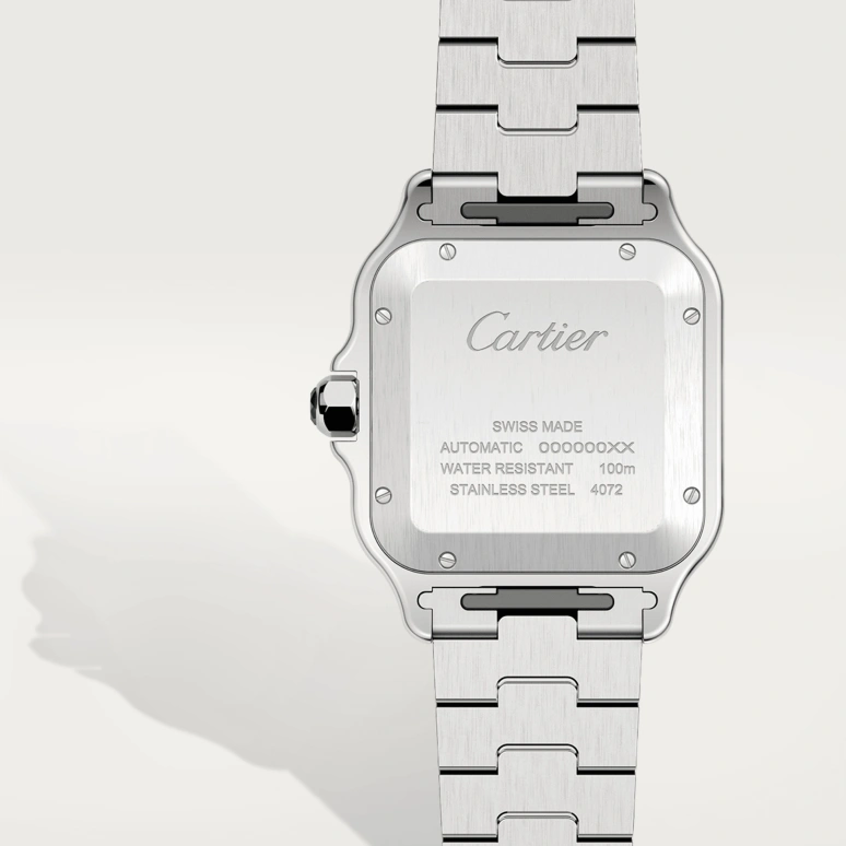 Cartier,Santos de Cartier 39.80x47.50mm,39.80x47.50mm,Stainless Steel,Silver,Automatic,Day,42hours,WSSA0018
