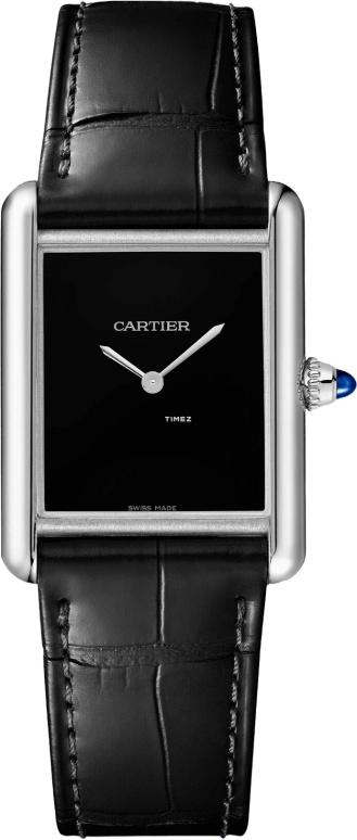 Cartier,Tank 33.70x25.50mm,33.70x25.50mm,Stainless Steel,Black,Quartz,Sapphire,Crystal Glass,Rectangular,WSTA0108
