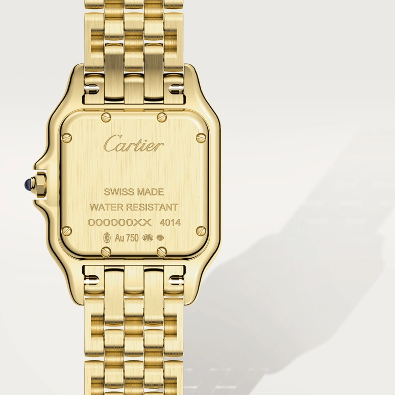 Cartier,Panthère de Cartier 29x37mm,29x37mm,Yellow Gold,Silver,Quartz,Sapphire,Crystal Glass,Square,WGPN0009