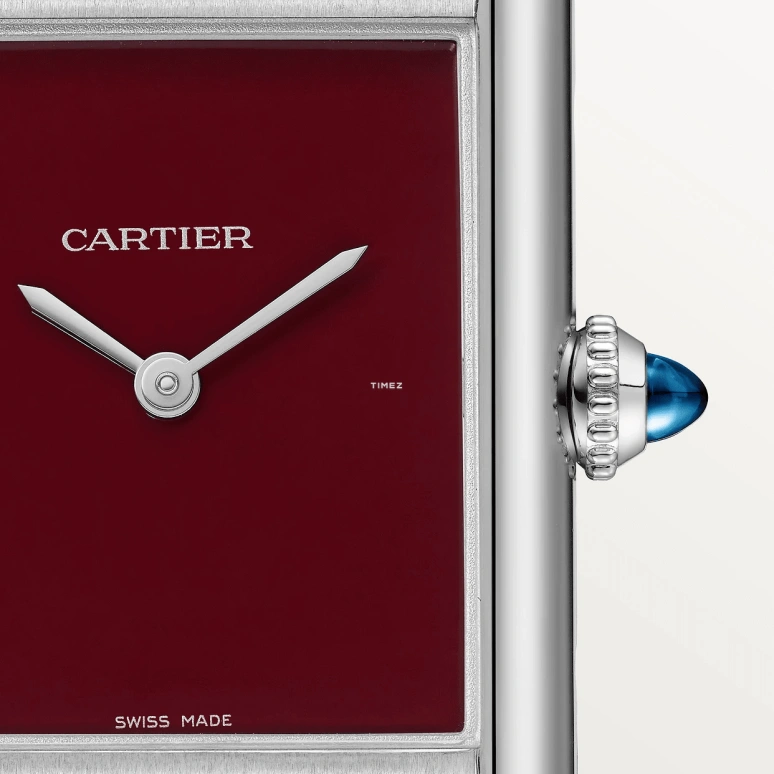 Cartier,Tank 25.50x33.70mm,25.50x33.70mm,Stainless Steel,Red,Quartz,Sapphire,Crystal Glass,Square,WSTA0113