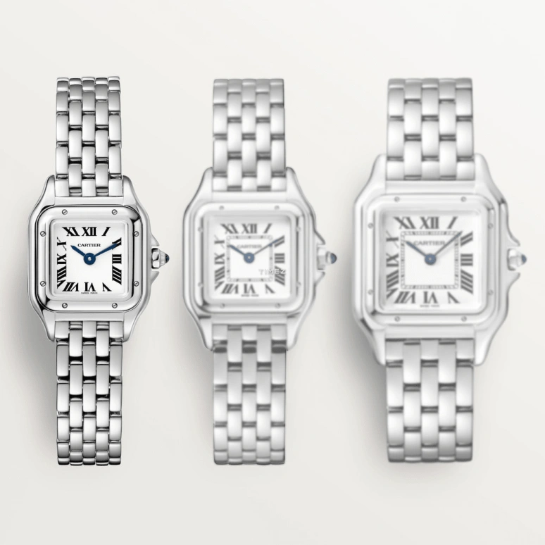 Cartier,Panthère de Cartier 25x19mm,25x19mm,Stainless Steel,Silver,Quartz,Sapphire,Crystal Glass,Square,WSPN0012