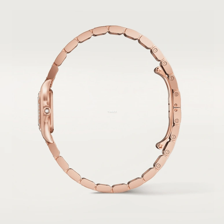 Cartier,Panthère de Cartier 25x20mm,25x20mm,Rose Gold,Silver,Quartz,Sapphire,Crystal Glass,Square,WJPN0063