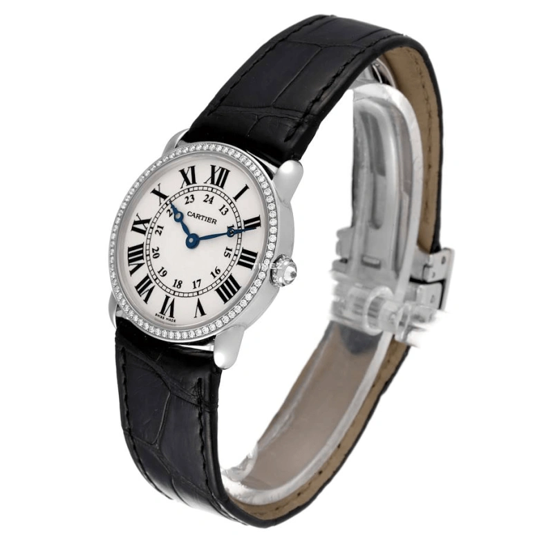 Cartier,Ronde de Cartier 29mm,29mm,White Gold,Silver,Quartz,Sapphire,Crystal Glass,Round,WR000251