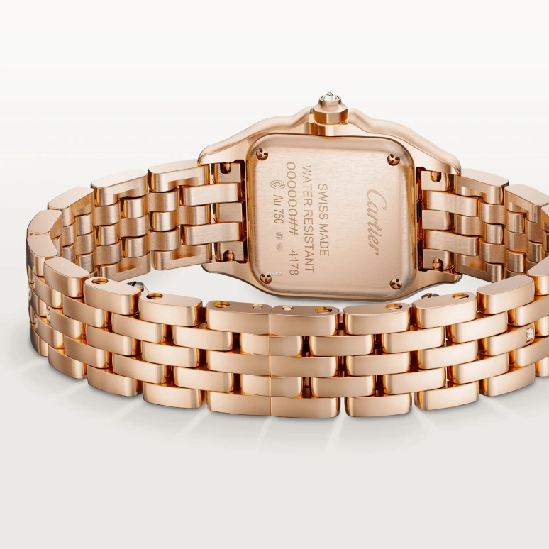 Cartier,Panthère de Cartier 30.30x22mm,30.30x22mm,Rose Gold,White,Quartz,Glass,Square,WJPN0061
