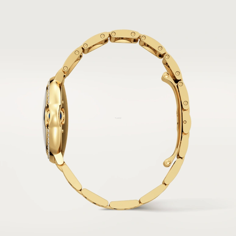 Cartier,Ballon Bleu de Cartier 33mm,33mm,Yellow Gold,Silver,Automatic,Sapphire,Crystal Glass,Round,WJBB0069
