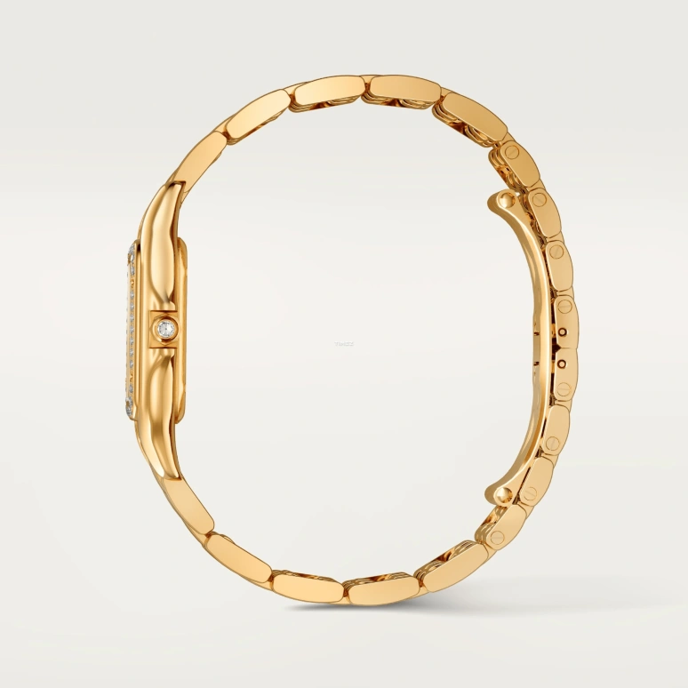 Cartier,Panthère de Cartier 36.50x26.70mm,36.50x26.70mm,Yellow Gold,Silver,Quartz,Sapphire,Crystal Glass,Square,WJPN0043