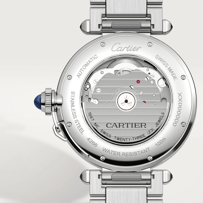 Cartier,Pasha de Cartier 41mm,41mm,Stainless Steel,Silver,Automatic,Day,42hours,WSPA0009