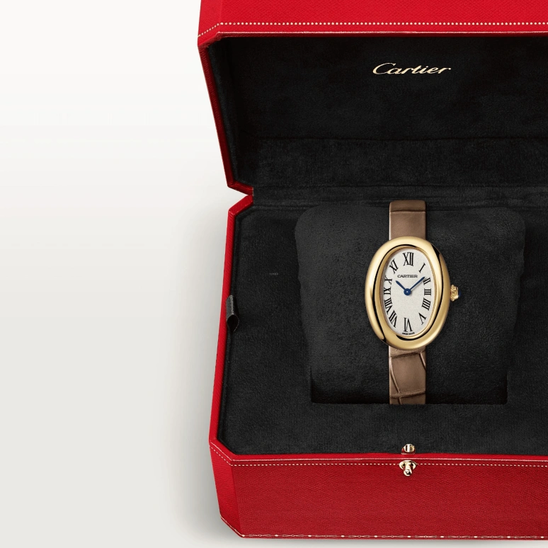 Cartier,Baignoire 31x23mm,31x23mm,Yellow Gold,Silver,Quartz,Sapphire,Crystal Glass,Oval,WGBA0007