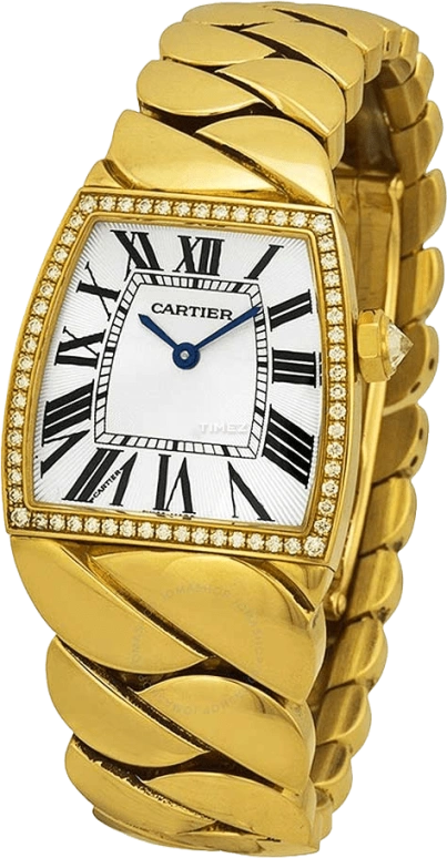 Cartier,La Dona de Cartier 29x27mm,29x27mm,Yellow Gold,Grey,Quartz,Sapphire,Crystal Glass,Tonneau,WE60020H