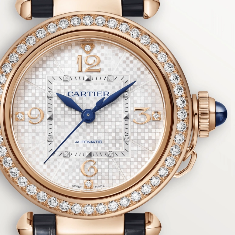 Cartier,Pasha de Cartier 35mm,35mm,Rose Gold,Silver,Automatic,42hours,In-house Caliber,WJPA0027