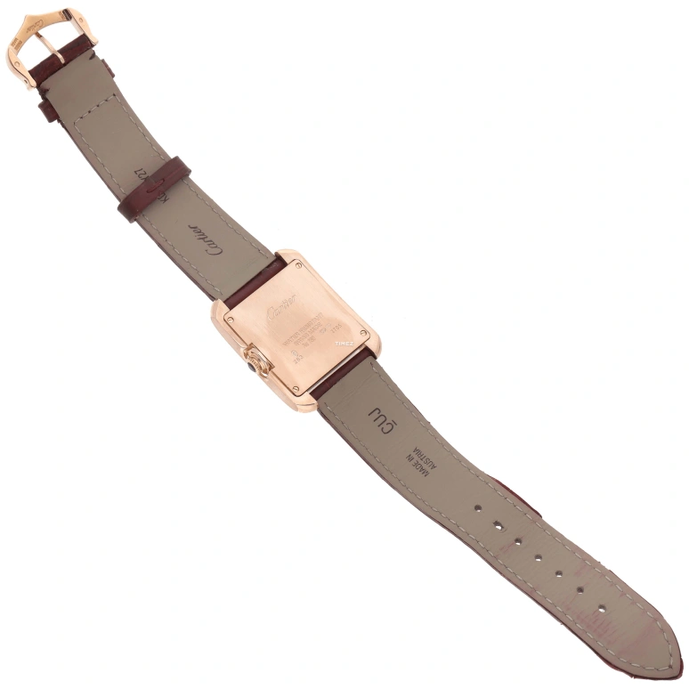 Cartier,Tank 34.70x26.20mm,34.70x26.20mm,Rose Gold,Silver,Quartz,Sapphire,Crystal Glass,Square,WJTA0009