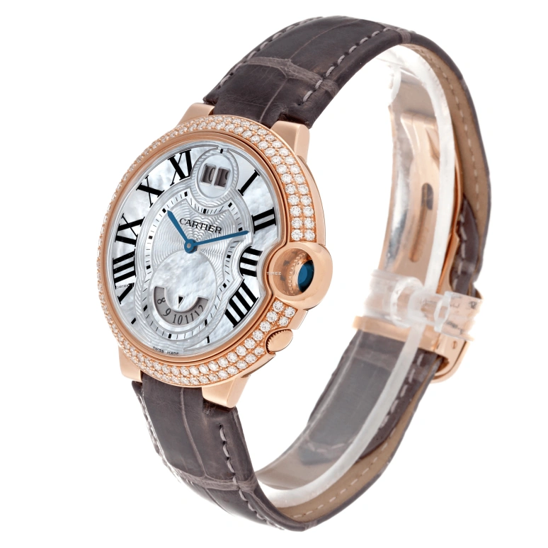 Cartier,Ballon Bleu de Cartier 38.50mm,38.50mm,Rose Gold,White,Automatic,Dule Time,Big Date,WE902018