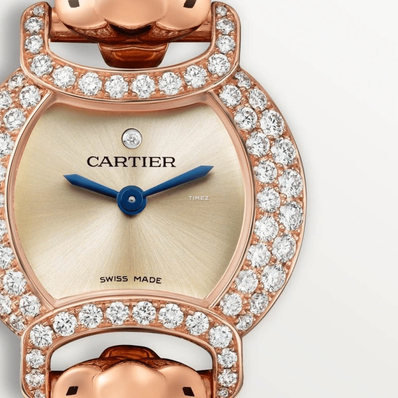 Cartier,Panthère Jewelry Watches 22.20mm,22.20mm,Rose Gold,Quartz,Sapphire,Crystal Glass,Other,HPI01442
