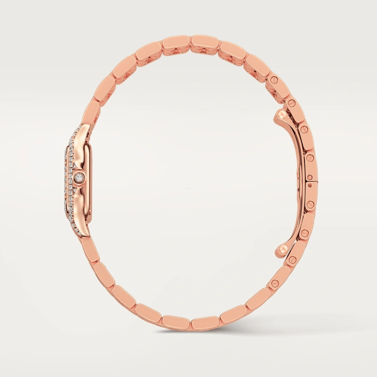 Cartier,Panthère de Cartier 25x20mm,25x20mm,Rose Gold,Silver,Quartz,Sapphire,Crystal Glass,Square,WJPN0020