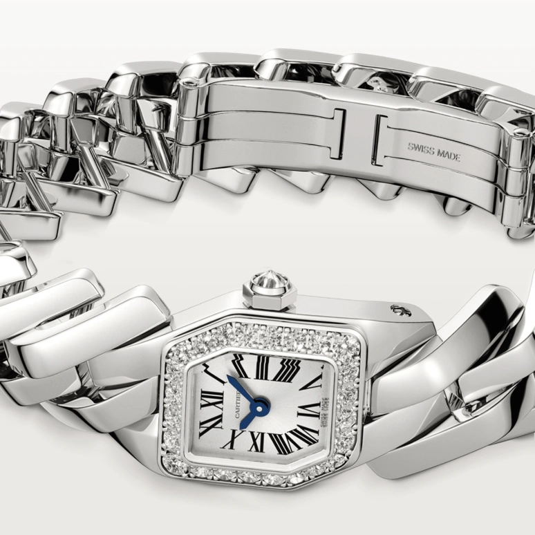 Cartier,Maillon de Cartier 31x17mm,31x17mm,White Gold,Silver,Quartz,Sapphire,Crystal Glass,Other,WJBJ0003