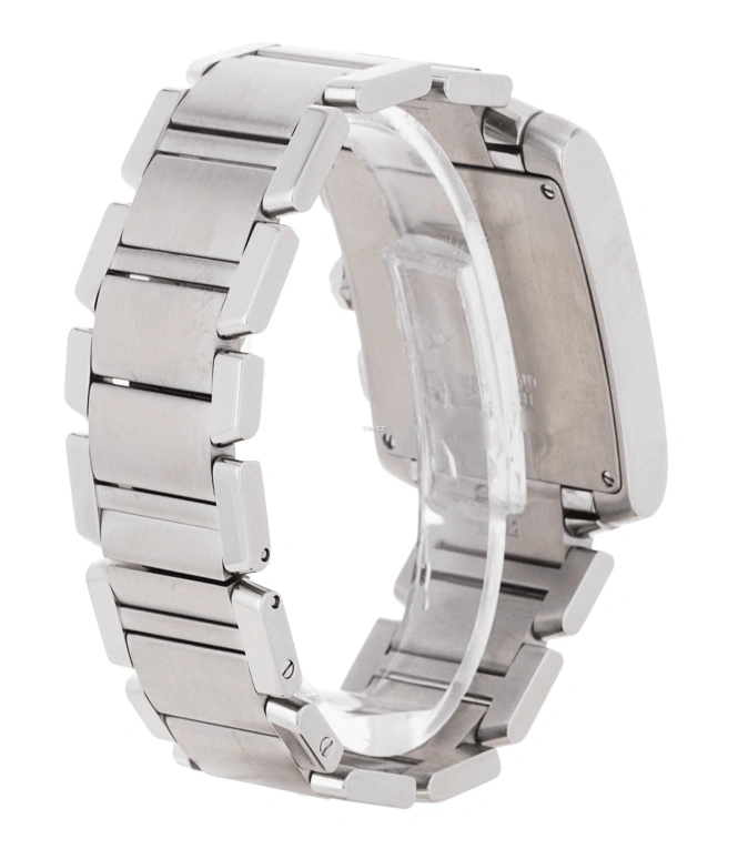 Cartier,Tank 37x28mm,37x28mm,Stainless Steel,White,Quartz,Chronograph,Day,W51001Q3