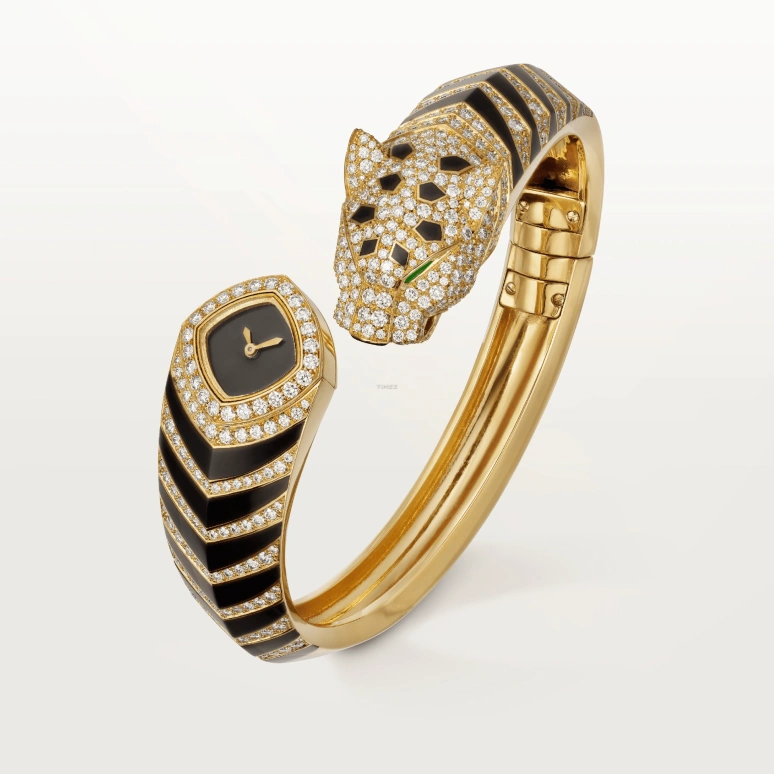 Cartier,Panthère de Cartier 18mm,18mm,Yellow Gold,Black,Quartz,Sapphire,Crystal Glass,Other,HPI01369