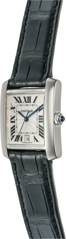 Cartier,Tank 32x28mm,32x28mm,White Gold,Silver,Automatic,Day,Sapphire,Crystal Glass,W5001156