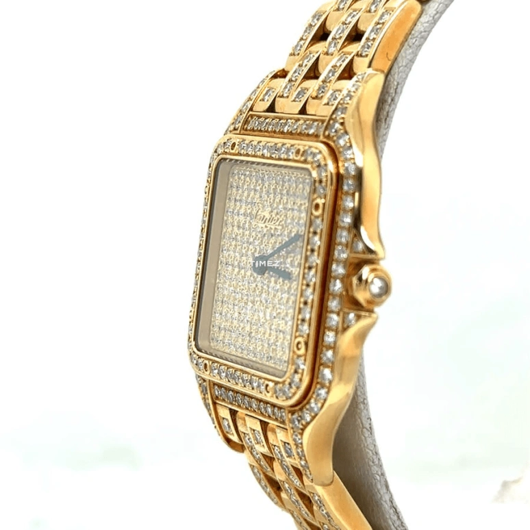 Cartier,Panthère de Cartier 22mm,22mm,Yellow Gold,Gold,Silver,Quartz,Sapphire,Crystal Glass,Square,WF3072B9PVE BLUE