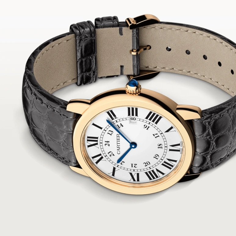 Cartier,Ronde de Cartier 36mm,36mm,Yellow Gold,Silver,Quartz,Day,Sapphire,Crystal Glass,W6700455
