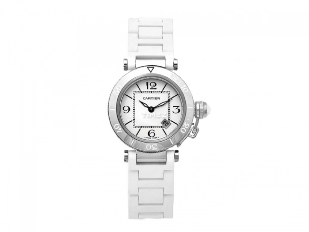 Cartier,Pasha de Cartier 33mm,33mm,Stainless Steel,Silver,Quartz,Day,Sapphire,Crystal Glass,W3140002