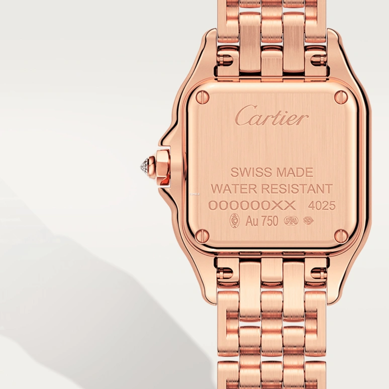 Cartier,Panthère de Cartier 30.30x22mm,30.30x22mm,Rose Gold,Silver,Quartz,Glass,Square,WJPN0087