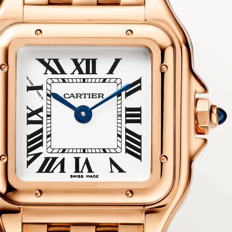 Cartier,Panthère de Cartier 23x30mm,23x30mm,Rose Gold,Silver,Quartz,Sapphire,Crystal Glass,Square,WGPN0060