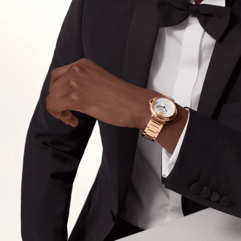 Cartier,Ballon Bleu de Cartier 36mm,36mm,Rose Gold,Silver,Automatic,Sapphire,Crystal Glass,Round,WGBB0055